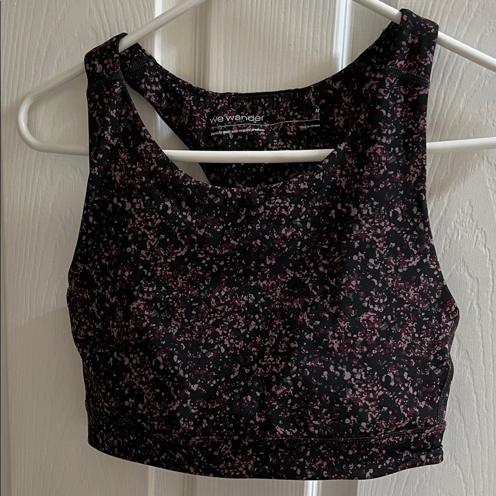 Wander Speckled Black and Pink Crop Top